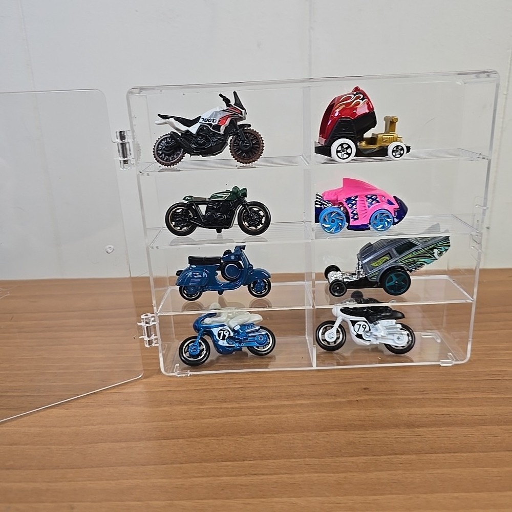 Clear Acrylic Display Case 1:64 Scale‎ Diecast Cars INCLUDING Mix AP of CARS x 8